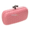 BOTTEGA VENETA CLUTCH KNOT LEATHER CORALL