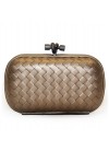BOTTEGA VENETA CLUTCH KNOT LEATHER DARK GOLD